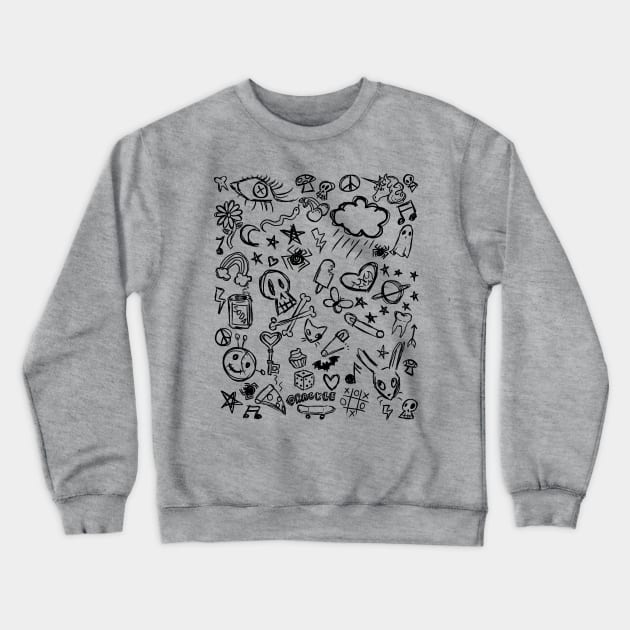 Notebook Doodles Crewneck Sweatshirt by Jan Grackle